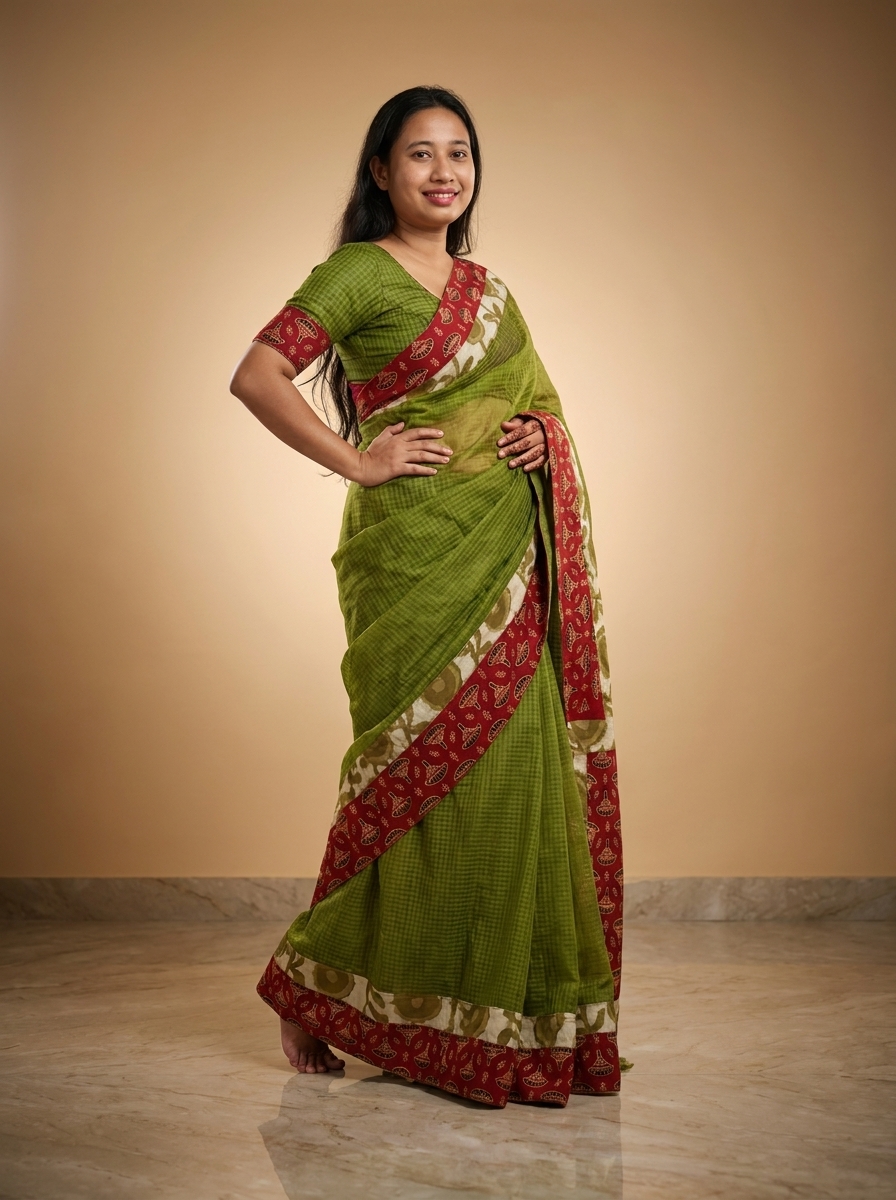Pure Kota Ajrakh Saree - Image 7