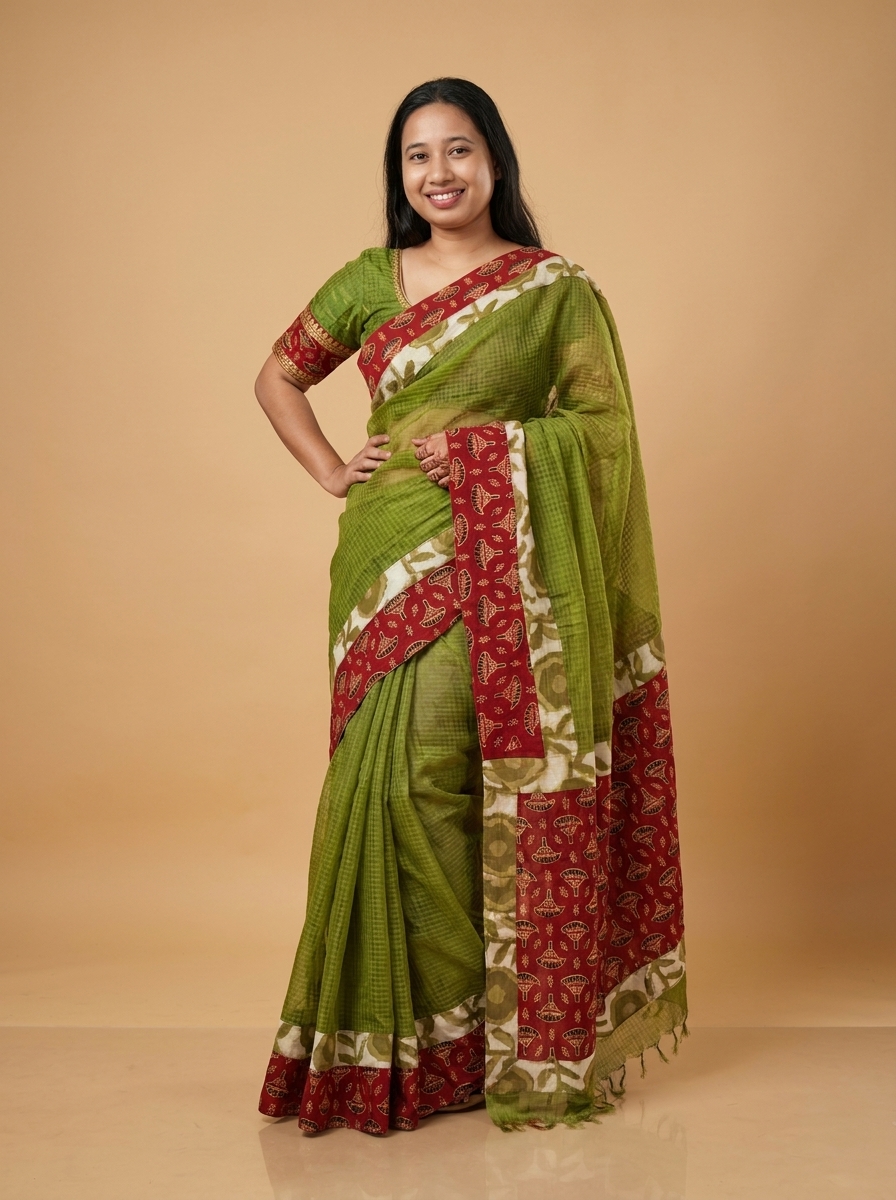Pure Kota Ajrakh Saree - Image 6