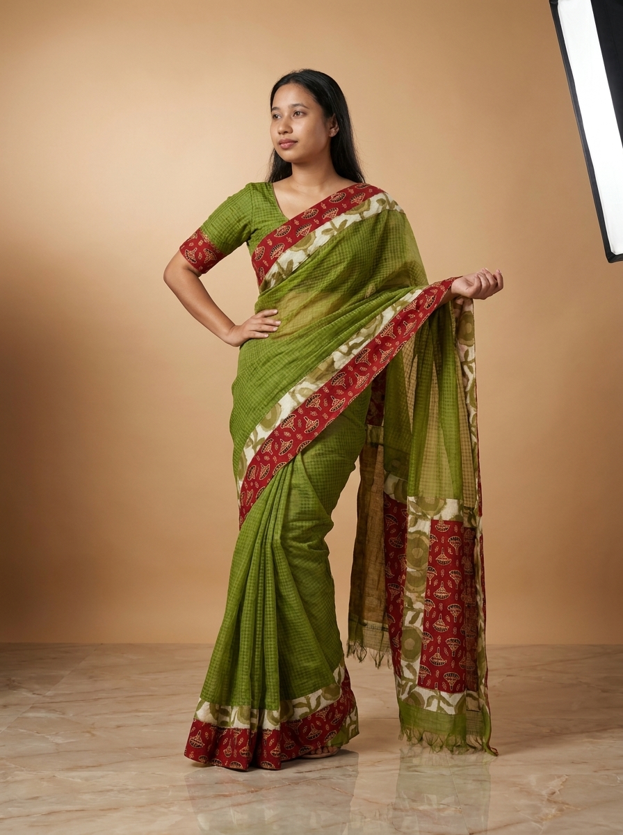 Pure Kota Ajrakh Saree