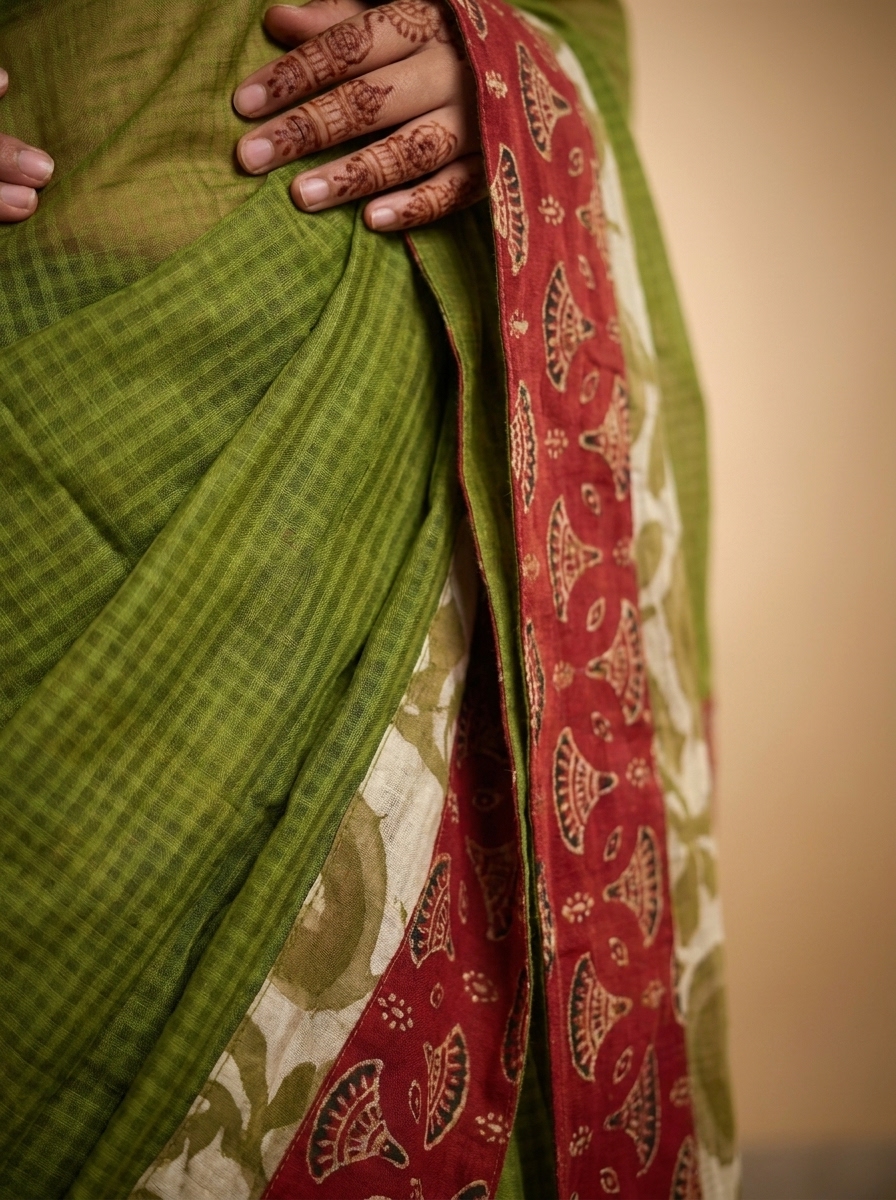 Pure Kota Ajrakh Saree - Image 2