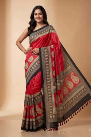 Premium Quality Semi Silk Saree Red