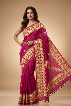 Kota kathiwari saree - Hot Pink