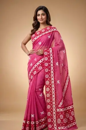 Kota kathiwari saree - Pink